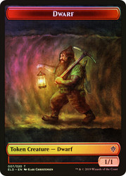 {Dwarf Token} // {Food Token} (#18)\nThrone of Eldraine\nSingle\nMagic The Gathering