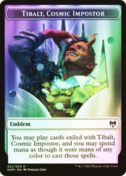 {Tibalt Emblem} // {Treasure Token}\nKaldheim\nSingle\nMagic The Gathering