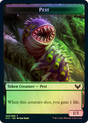 {Pest Token} // {Spirit Token}\nStrixhaven: School of Mages\nSingle\nMagic The Gathering