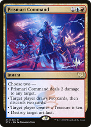 Prismari Command (Promo Pack) (Strixhaven: School of Mages)\nPromo: Planeswalker Stamped\nSingle\nMagic The Gathering