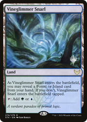 Vineglimmer Snarl (Promo Pack) (Strixhaven: School of Mages)\nPromo: Planeswalker Stamped\nSingle\nMagic The Gathering