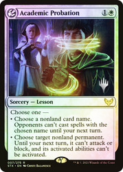 Academic Probation (Promo Pack) (Strixhaven: School of Mages)\nPromo: Planeswalker Stamped\nSingle\nMagic The Gathering