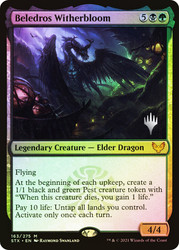 Beledros Witherbloom (Promo Pack) (Strixhaven: School of Mages)\nPromo: Planeswalker Stamped\nSingle\nMagic The Gathering