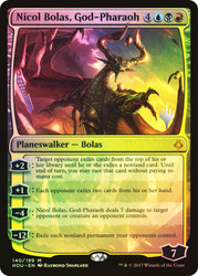 Nicol Bolas, God-Pharaoh (Promo Pack) (Hour of Devastation)\nPromo: Planeswalker Stamped\nSingle\nMagic The Gathering