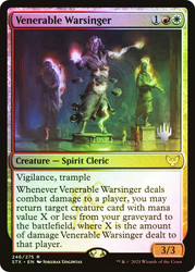 Venerable Warsinger (Promo Pack) (Strixhaven: School of Mages)\nPromo: Planeswalker Stamped\nSingle\nMagic The Gathering
