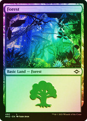 Forest (#490) (Foil Etched)\nModern Horizons 2 - Foil Etched\nSingle\nMagic The Gathering