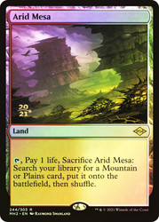 Arid Mesa (Prerelease) (Modern Horizons 2)\nPromo: Date Stamped\nSingle\nMagic The Gathering