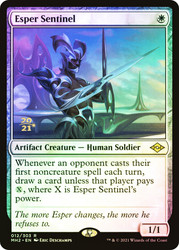 Esper Sentinel (Prerelease) (Modern Horizons 2)\nPromo: Date Stamped\nSingle\nMagic The Gathering