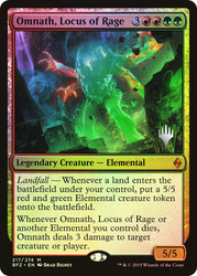 Omnath, Locus of Rage (Promo Pack) (Battle for Zendikar)\nPromo: Planeswalker Stamped\nSingle\nMagic The Gathering