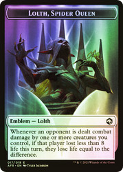 {Lolth, Spider Queen Emblem} // {Wolf Token}
Adventures in the Forgotten Realms
Single
Magic: The Gathering