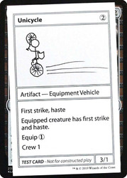Unicycle\nMystery Booster - Test Cards (No Symbol)\nSingle\nMagic The Gathering