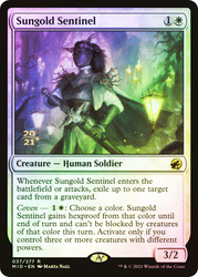 Sungold Sentinel (Prerelease) (Innistrad: Midnight Hunt)\nPromo: Date Stamped\nSingle\nMagic The Gathering