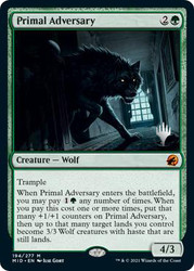 Primal Adversary (Promo Pack) (Innistrad: Midnight Hunt)\nPromo: Planeswalker Stamped\nSingle\nMagic The Gathering
