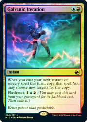 Galvanic Iteration (Promo Pack) (Innistrad: Midnight Hunt)\nPromo: Planeswalker Stamped\nSingle\nMagic The Gathering