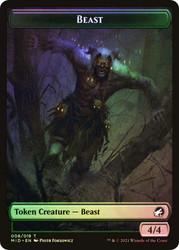 {Beast Token} // {Zombie Token} (2/2)\nInnistrad: Midnight Hunt\nSingle\nMagic The Gathering