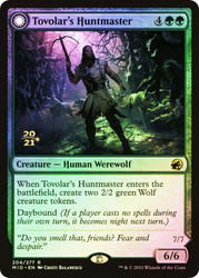 Tovolar's Huntmaster // Tovolar's Packleader (Prerelease) (Innistrad: Midnight Hunt)\nPromo: Date Stamped\nSingle\nMagic The Gathering