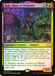 Anje, Maid of Dishonor (Prerelease) (Innistrad: Crimson Vow)\nPromo: Date Stamped\nSingle\nMagic The Gathering