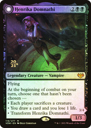 Henrika Domnathi // Henrika, Infernal Seer (Prerelease) (Innistrad: Crimson Vow)\nPromo: Date Stamped\nSingle\nMagic The Gathering