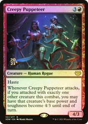 Creepy Puppeteer (Prerelease) (Innistrad: Crimson Vow)\nPromo: Date Stamped\nSingle\nMagic The Gathering
