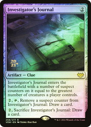 Investigator's Journal (Prerelease) (Innistrad: Crimson Vow)\nPromo: Date Stamped\nSingle\nMagic The Gathering
