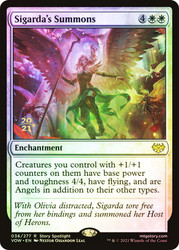 Sigarda's Summons (Prerelease) (Innistrad: Crimson Vow)\nPromo: Date Stamped\nSingle\nMagic The Gathering