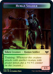 {Human Soldier Token} // {Zombie Token} (2/2)\nInnistrad: Crimson Vow\nSingle\nMagic The Gathering