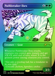 Pathbreaker Ibex (Secret Lair) (Borderless) (Foil Etched)\nPromo: General - Alternate Foil\nSingle\nMagic The Gathering