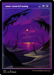 Snow-Covered Swamp (Secret Lair) (#327) (Full Art)\nPromo: General\nSingle\nMagic The Gathering