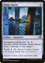 Ninja's Kunai\nKamigawa: Neon Dynasty\nSingle\nMagic The Gathering