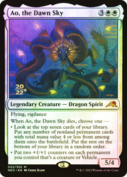 Ao, the Dawn Sky (Prerelease) (Kamigawa: Neon Dynasty)\nPromo: Date Stamped\nSingle\nMagic The Gathering
