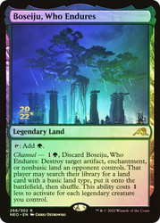 Boseiju, Who Endures (Prerelease) (Kamigawa: Neon Dynasty)\nPromo: Date Stamped\nSingle\nMagic The Gathering