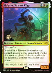 Raiyuu, Storm's Edge (Prerelease) (Kamigawa: Neon Dynasty)\nPromo: Date Stamped\nSingle\nMagic The Gathering