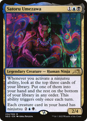 Satoru Umezawa (Promo Pack) (Kamigawa: Neon Dynasty)\nPromo: Planeswalker Stamped\nSingle\nMagic The Gathering