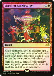 March of Reckless Joy (Promo Pack) (Kamigawa: Neon Dynasty)\nPromo: Planeswalker Stamped\nSingle\nMagic The Gathering