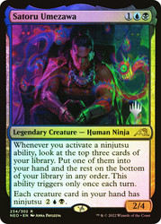 Satoru Umezawa (Promo Pack) (Kamigawa: Neon Dynasty)\nPromo: Planeswalker Stamped\nSingle\nMagic The Gathering