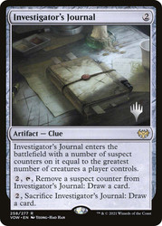 Investigator's Journal (Promo Pack) (Innistrad: Crimson Vow)\nPromo: Planeswalker Stamped\nSingle\nMagic The Gathering