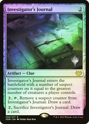 Investigator's Journal (Promo Pack) (Innistrad: Crimson Vow)\nPromo: Planeswalker Stamped\nSingle\nMagic The Gathering