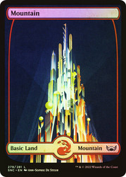 Mountain (#279) (Full Art)\nStreets of New Capenna\nSingle\nMagic The Gathering