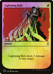 Lightning Bolt (Showcase)\nCommander Legends: Battle for Baldur's Gate - Variants\nSingle\nMagic The Gathering