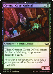 Corrupt Court Official\nStreets of New Capenna\nSingle\nMagic The Gathering