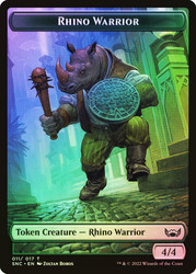 {Rhino Warrior Token} // {Treasure Token} (#14)\nStreets of New Capenna\nSingle\nMagic The Gathering