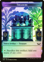 {Treasure Token} (#16) // {Wizard Token}\nStreets of New Capenna\nSingle\nMagic The Gathering
