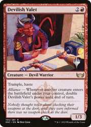 Devilish Valet (Promo Pack) (Streets of New Capenna)
Promo
Single
Magic: The Gathering