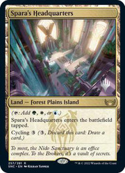 Spara's Headquarters (Promo Pack) (Streets of New Capenna)\nPromo: Planeswalker Stamped\nSingle\nMagic The Gathering