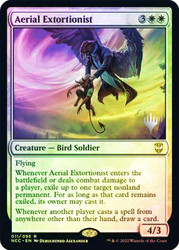 Aerial Extortionist (Promo Pack) (Streets of New Capenna Commander)\nPromo: Planeswalker Stamped\nSingle\nMagic The Gathering