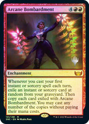 Arcane Bombardment (Promo Pack) (Streets of New Capenna)\nPromo: Planeswalker Stamped\nSingle\nMagic The Gathering
