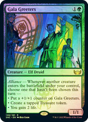 Gala Greeters (Promo Pack) (Streets of New Capenna)\nPromo: Planeswalker Stamped\nSingle\nMagic The Gathering