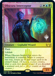 Obscura Interceptor (Promo Pack) (Streets of New Capenna)\nPromo: Planeswalker Stamped\nSingle\nMagic The Gathering