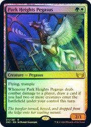 Park Heights Pegasus (Promo Pack) (Streets of New Capenna)\nPromo: Planeswalker Stamped\nSingle\nMagic The Gathering