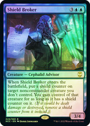 Shield Broker (Promo Pack) (Streets of New Capenna Commander)\nPromo: Planeswalker Stamped\nSingle\nMagic The Gathering